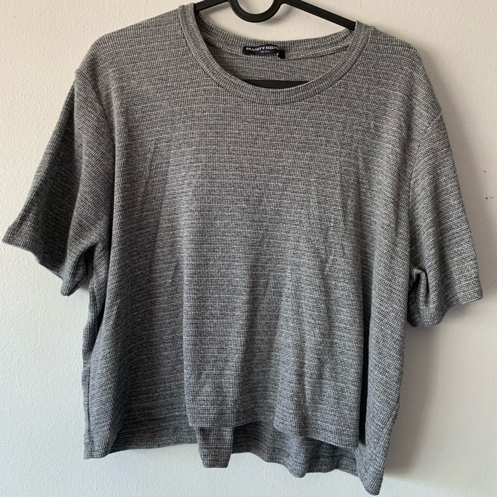 Brandy Melville gray cropped shirt